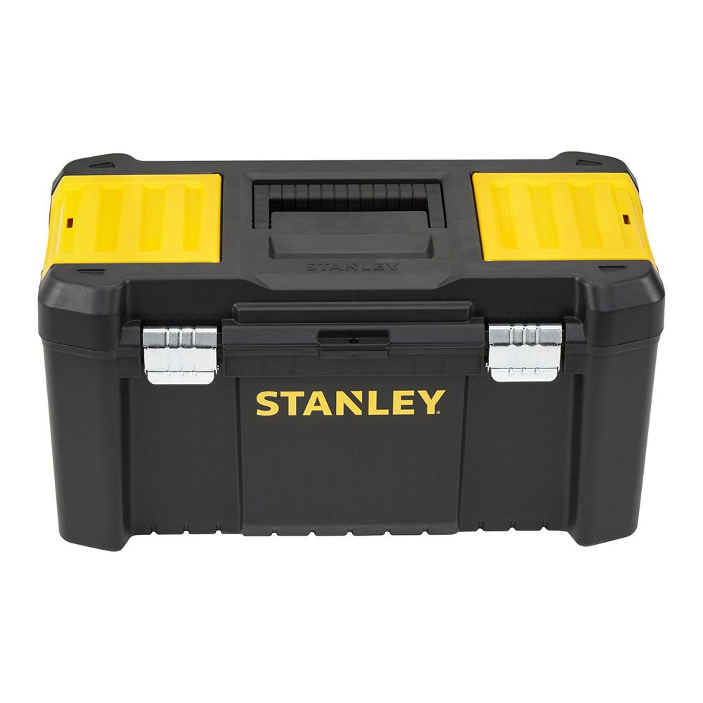 Caja de herramientas de plástico con cierres de metal, 19 pulg / 48 cm