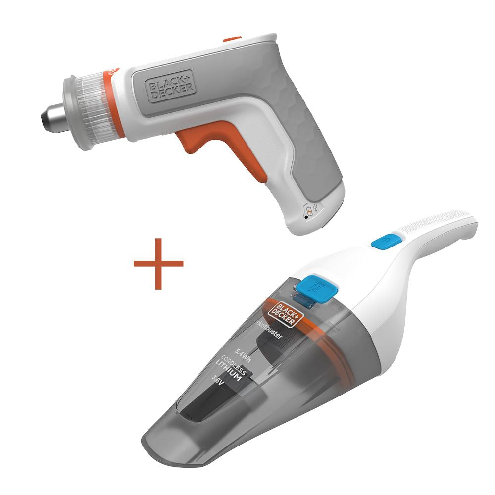 Kit atornillador recargable hexdriver 3,6 v + aspirador de mano 3,6 v