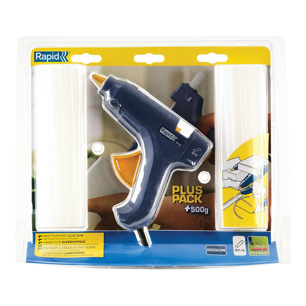 Pistola de cola eg111 + 500 g barra de silicona de ø12 mm