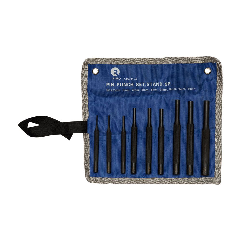 Botadores cilíndricos estriados (2,3,4,5,6,7,8,9,10 mm), juego de 9 piezas