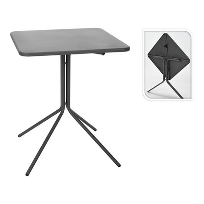 Mesa plegable gris oscura, 58 x 58 x 70 cm