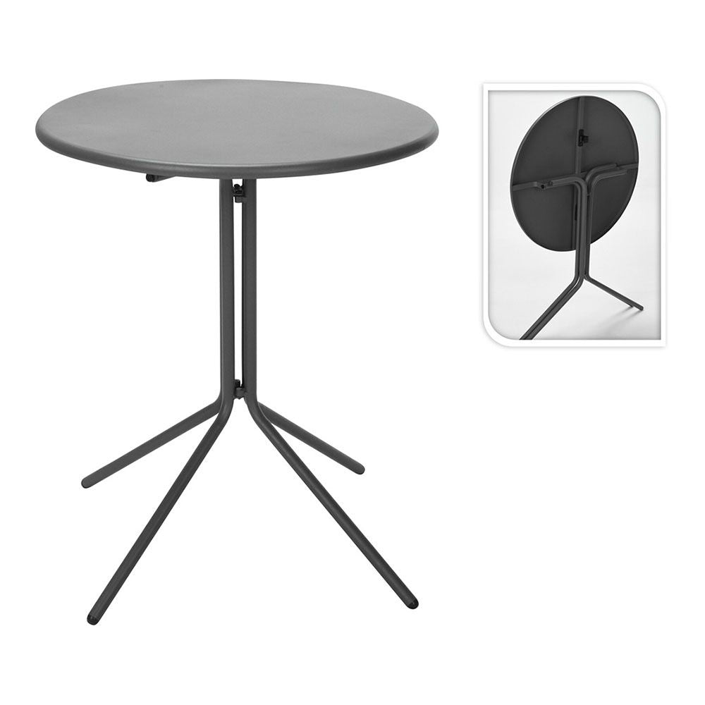 Mesa plegable gris oscura ø58 x 70 cm