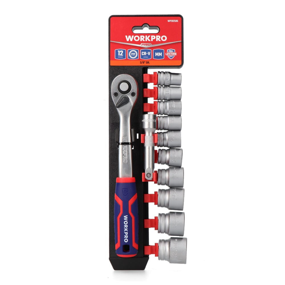 Llave de vaso 3/8 pulg, juego 14 piezas