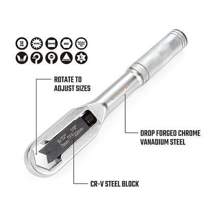 Llave ajustable universal, métrica y sae - 7 - 22 mm