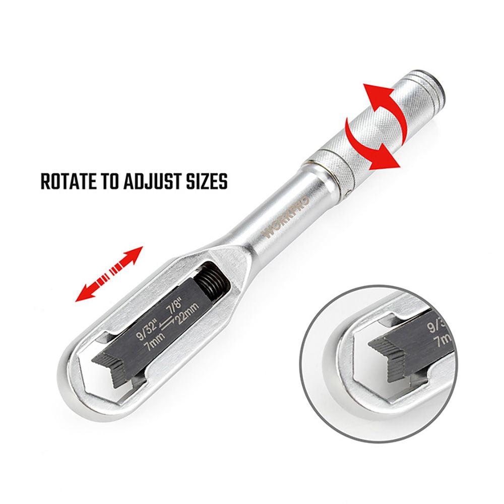 Llave ajustable universal, métrica y sae - 7 - 22 mm