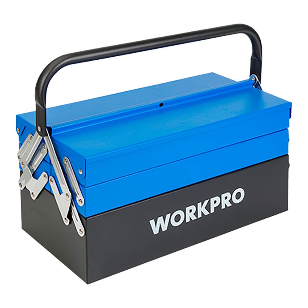 Caja de herramientas metálica, 5 compartimentos, 41,5 × 20 × 20 cm