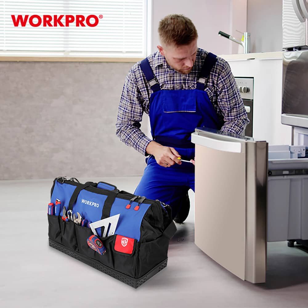 Bolsa de herramientas con cremallera con base impermeable 60 x 26 x 40 cm