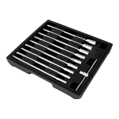 Llave t con vasos intercambiables, 8-19 mm, juego 10 piezas