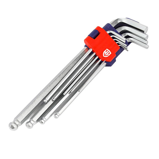 Llaves allen cr- v de brazo corto, estuche 18 piezas, métrico-sae