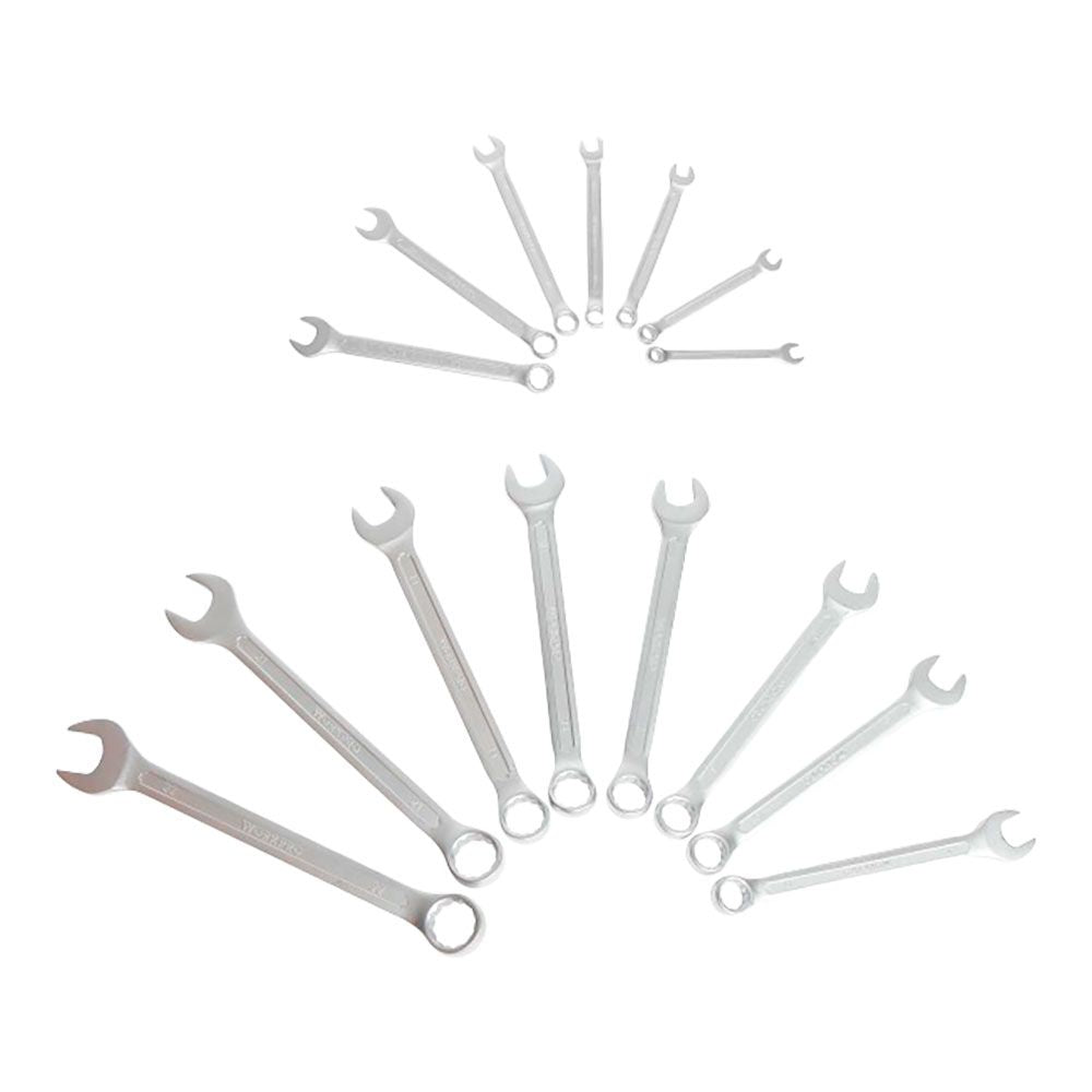Llave combinada, fija estrella, 7 - 22 mm, juego 15 piezas