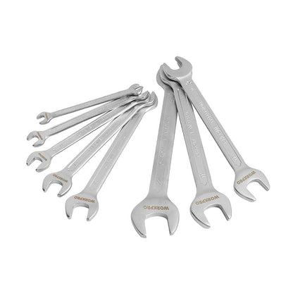 Llave fija de dos bocas, cromo vanadio, juego 8 piezas