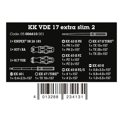Destornilladores vde, extra slim 2, juego 17 piezas