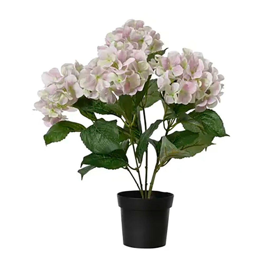 Maceta de hortensias artificiales rosa clarito, ø28 x 46 cm
