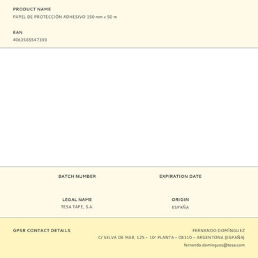 Papel de protección adhesivo 150 mm x 50 m