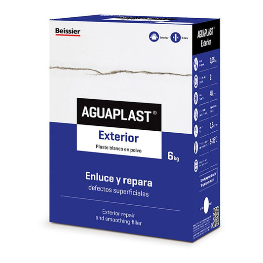 Aguaplast Plaste en Polvo para Exteriores — Enlucido de Fachadas y Paramentos Exteriores 6 kg