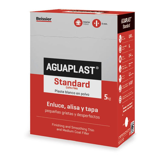 Aguaplast Plaste en Polvo Standard — Alisado y Enlucido de Paredes Interior 5 kg