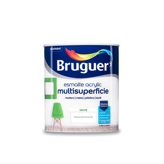 Esmalte acrilico multisuperficie blanco permanente mate 750 ml
