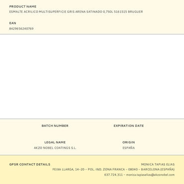Esmalte acrilico multisuperficie gris arena satinado 750 ml