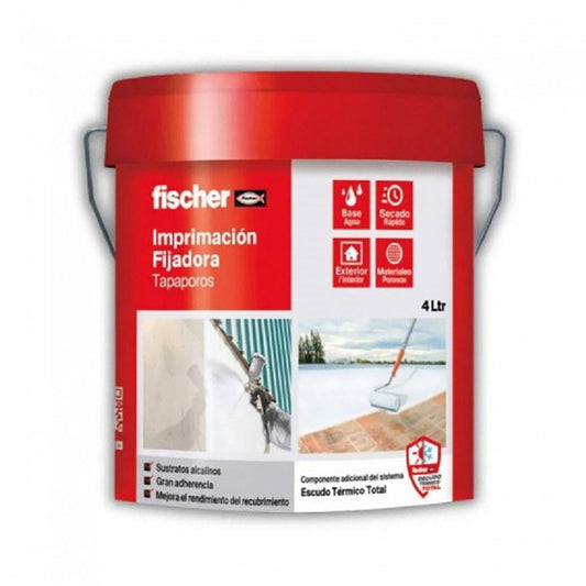Imprimación fijadora blanca tapaporos, base agua, para interiores y exteriores, 4 l