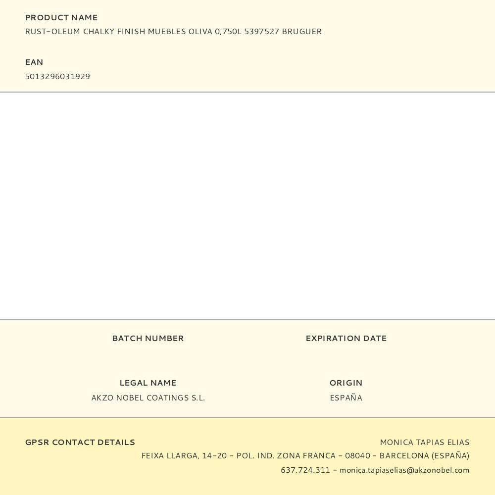 Rust-oleum chalky finish muebles oliva 750 ml