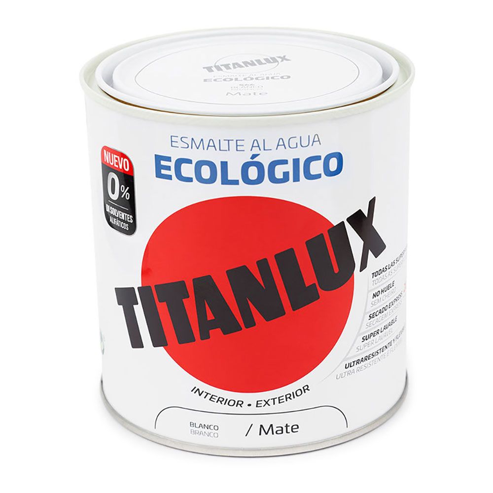 Esmalte ecológico al agua blanco mate 750 ml