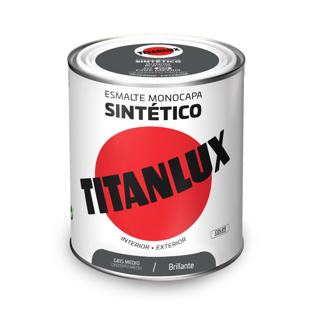 Esmalte sintético monocapa gris medio brillante 750 ml