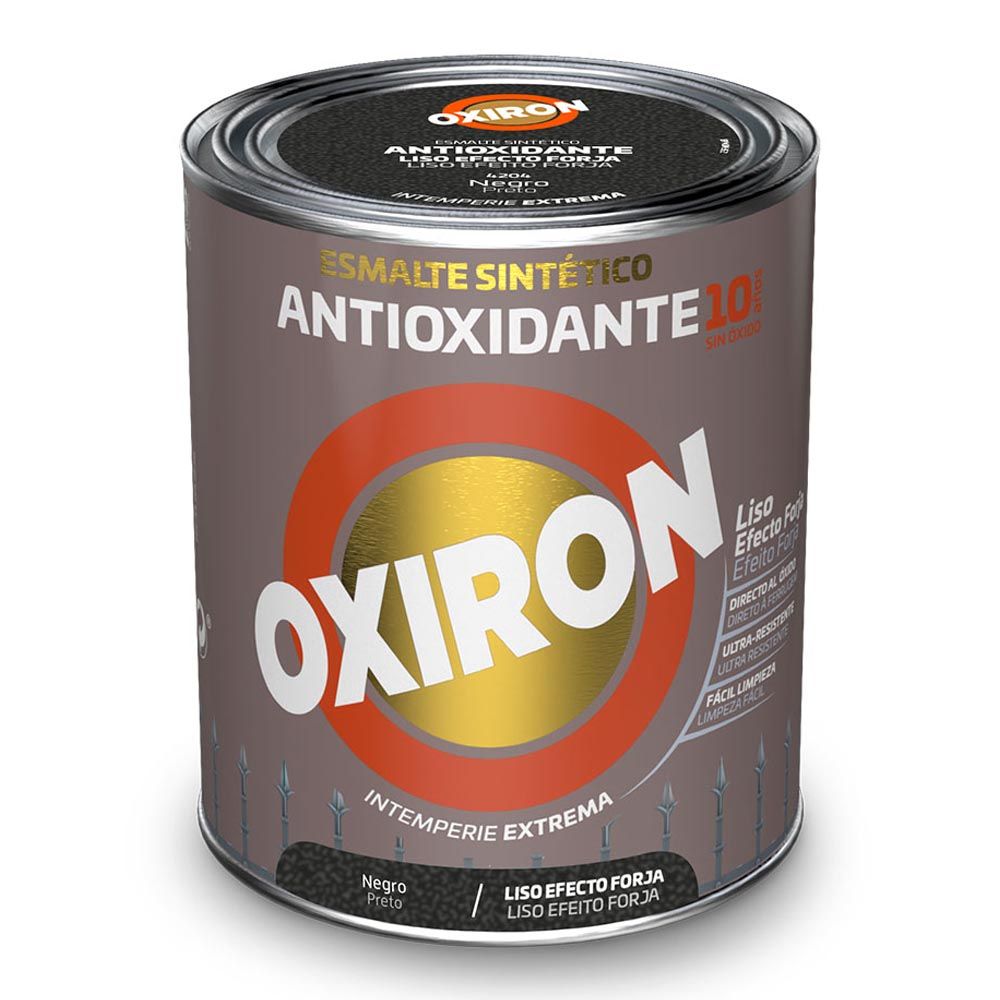 Esmalte sintético metálico antioxidante negro liso efecto forja 750 ml