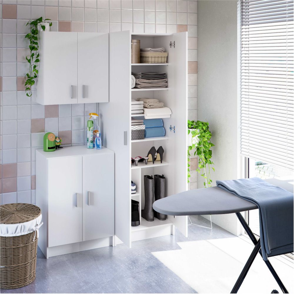Armario multiusos para colgar 2 puertas blanco