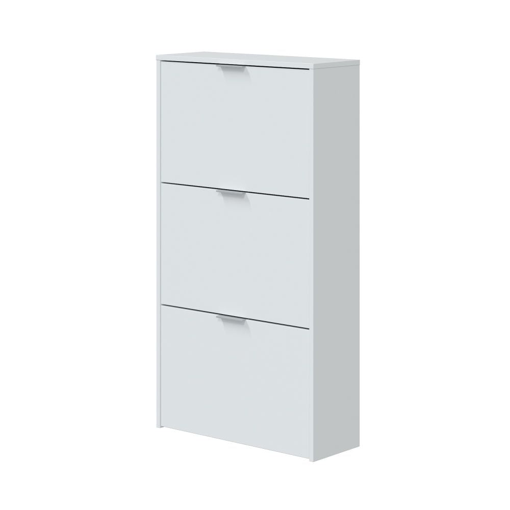 Zapatero 3 puertas abatibles blanco brillo