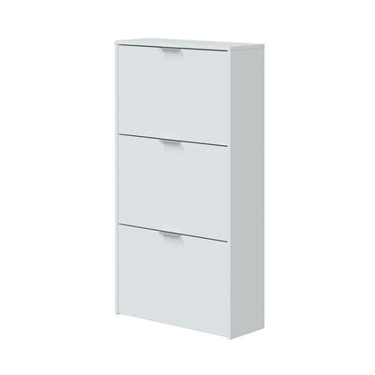 Zapatero 3 puertas abatibles blanco brillo