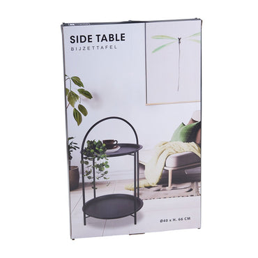 Mesa auxiliar de metal negro ø40 x 66 cm