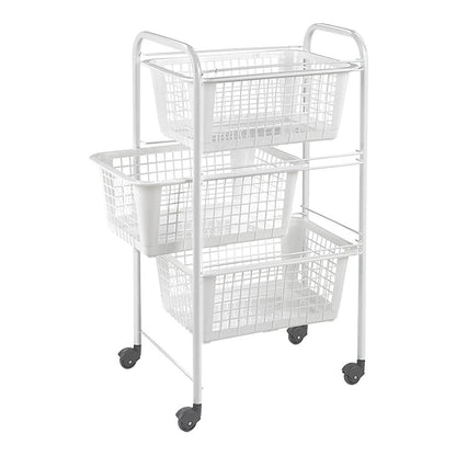 Carrito multiuso con 3 cestos, san diego, blanco, 30 x 38 x 68 cm