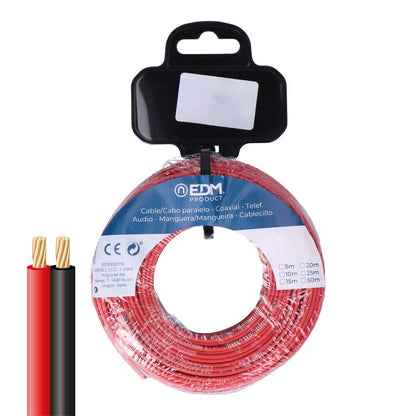 Carrete cable paralelo 2x1,50 mm² rojo/negro 25m (audio)