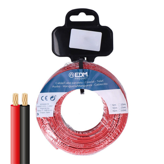 Carrete cable paralelo 2x1,50 mm² rojo/negro 25m (audio)