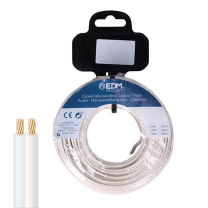 Carrete cable paralelo 2x1mm blanco 50m (audio)