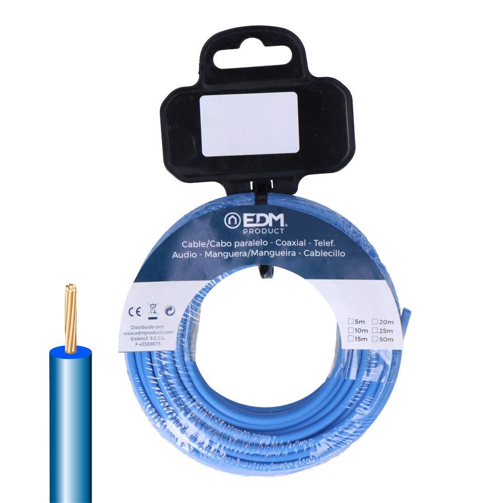 Carrete cablecillo h07z1-k 2,50 mm² azul, 25 m
