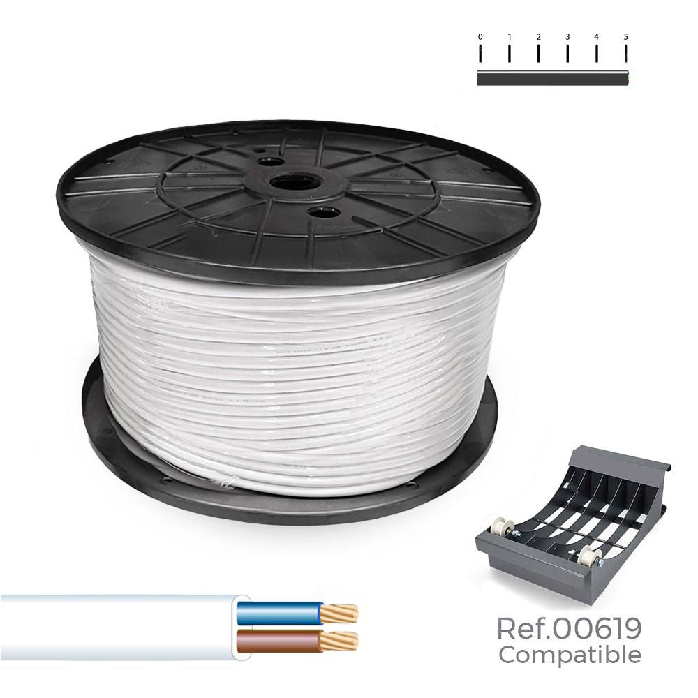 Manguera plana 2 x 1,50 mm² blanca, 400 m. (bobina grande)