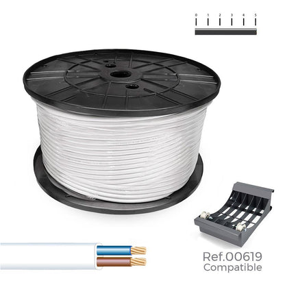 Manguera plana 2 x 1,50 mm² blanca, 400 m. (bobina grande)