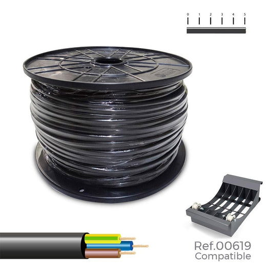 Manguera tubular vv-k06/1kv 3 g 4,00 mm² negra, 100 m. (bobina grande)