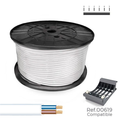 Manguera plana h03vvh2-f 2 x 0,75 mm² blanca, 400 m. (bobina grande)