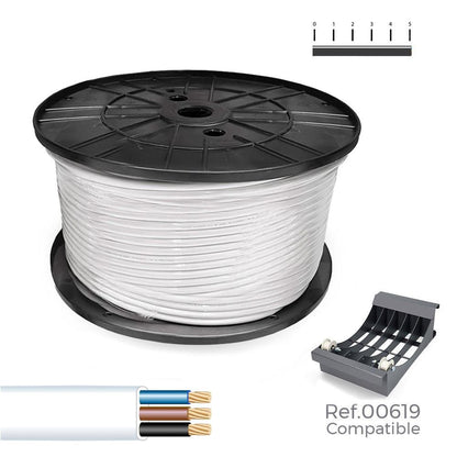 Manguera plana 3 x 1,50 mm² blanca, 200 m. (bobina grande)