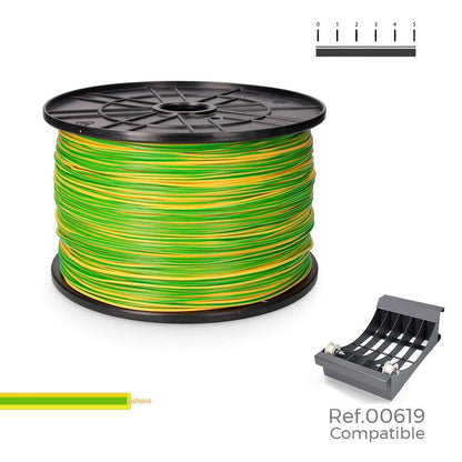 Cablecillo h07v-k 2,50 mm² bicolor, 800 m. (bobina grande)