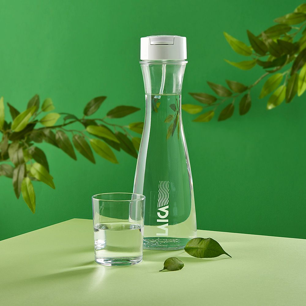 Botella filtración instantánea de vidrio de 1 l con 1 filtro