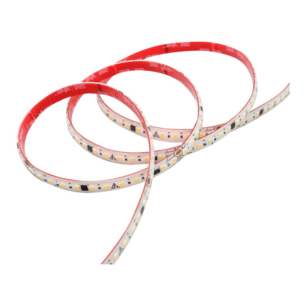Tira led blanca 6500 k luz fría flexible profesional 16 w/m 1600 lm/m 120 led/m, 230 v, ip65, rollo 50 m x 10 x 2,5 mm