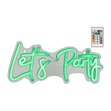 Luz led neón decorativa let's party, 40 x 18 x 1,5 cm