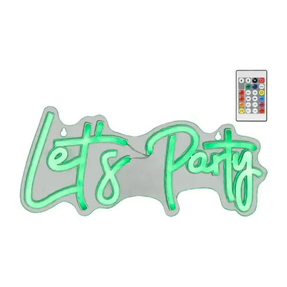 Luz led neón decorativa let's party, 40 x 18 x 1,5 cm