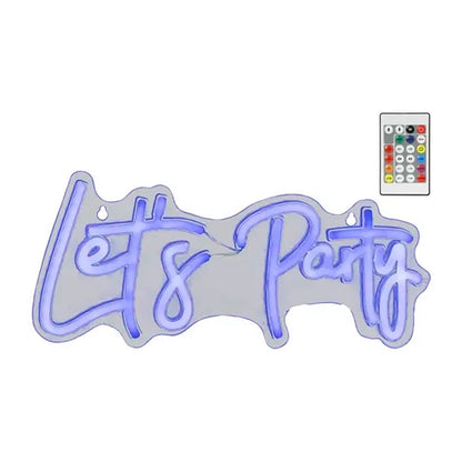 Luz led neón decorativa let's party, 40 x 18 x 1,5 cm