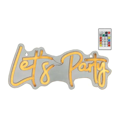 Luz led neón decorativa let's party, 40 x 18 x 1,5 cm