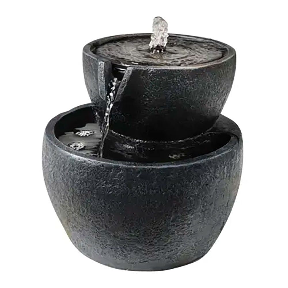 Fuente solar para exterior ipx8, de poliresina, ø21 x 21 cm