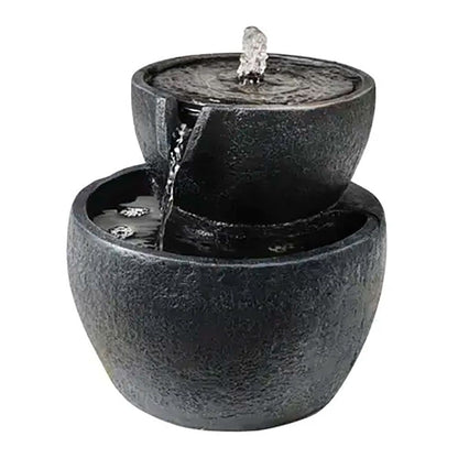 Fuente solar para exterior ipx8, de poliresina, ø21 x 21 cm